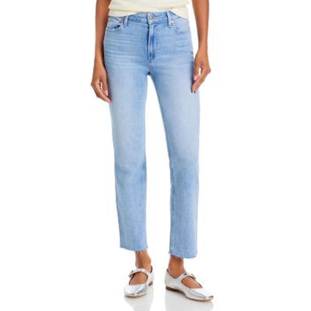 PAIGE Cindy High Rise Straight Leg Crop Jeans Light Wash Size 27